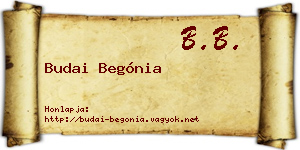 Budai Begónia névjegykártya
