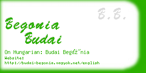 begonia budai business card